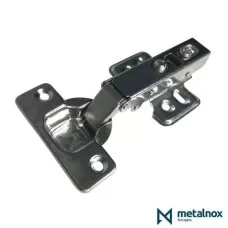 Dobadiça com Amortecedor Calço Fixo Reta Inox Metalnox