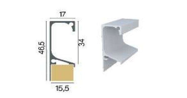 Perfil Puxador RM 176 Acabamento Inox Polido 15mm 03 Metros Rometal