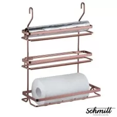 Porta Rolos Suspenso Triplo com Serrilha 311mm x 422mm x 146mm Cobre Schmitt