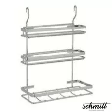 Porta Rolos Suspenso Triplo com Serrilha 311mm x 422mm x 146mm Cromado Schmitt